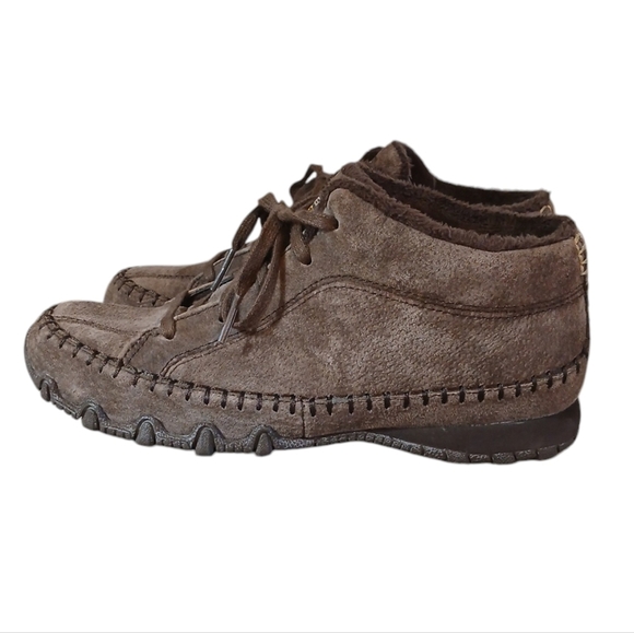 Skechers Moc Toe Chocolate Brown Suede Leather Chukka Boots - Picture 6 of 10